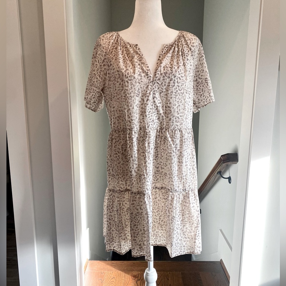 Rails cotton lined taupe print dress, size small.